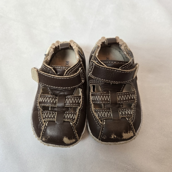 Robeez Stride Rite Baby Boy Classic Fisherman Brown Shoes Sandals Size 3 - Picture 1 of 6